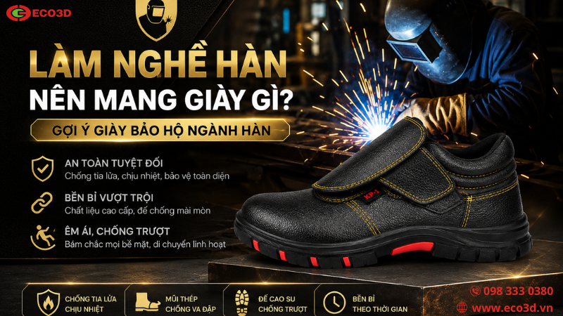 Làm nghề hàn nên mang giày gì? Gợi ý giày bảo hộ ngành hàn an toàn & bền bỉ